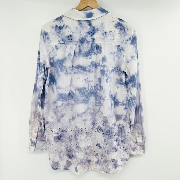 Anthropologie Pilcro The Cate Tie Dye Ombre Button Down Shirt Size XS - Picture 4 of 12